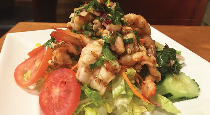 Order 25. Grilled Shrimp Salad food online from Thai Rama Restaurant store, Torrance on bringmethat.com