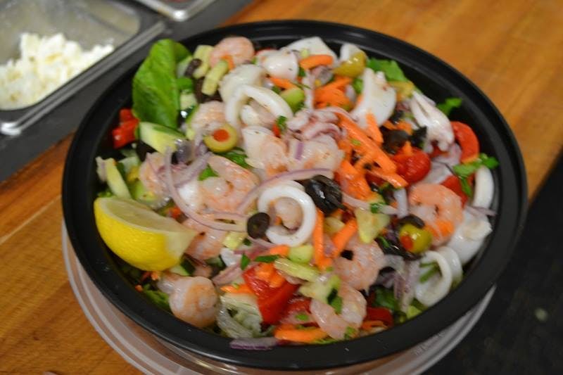 Order Seafood Salad - Large food online from Valentino's store, Fresh Meadows on bringmethat.com