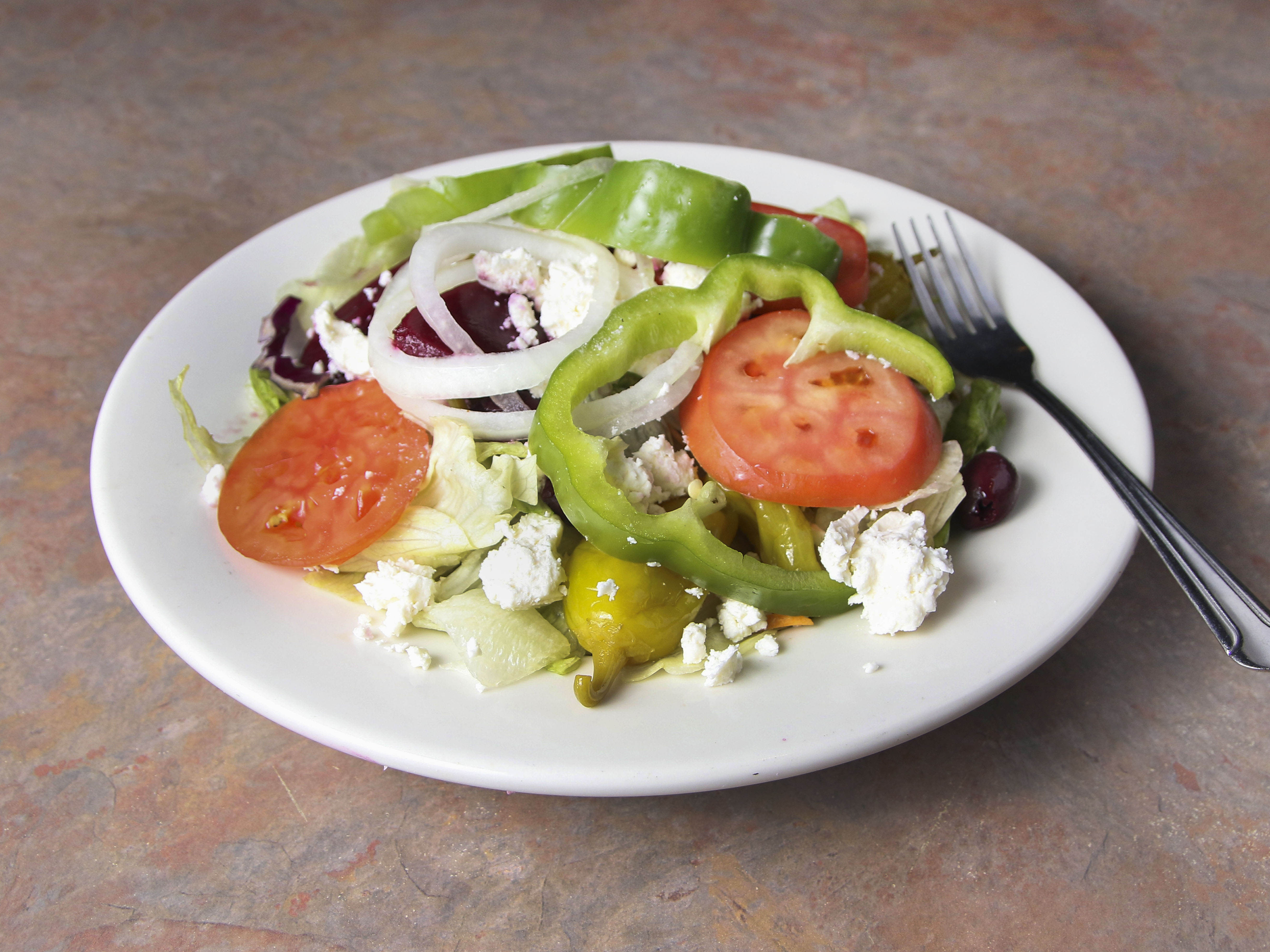 Order Greek Salad food online from Ram's Horn store, Southfield on bringmethat.com
