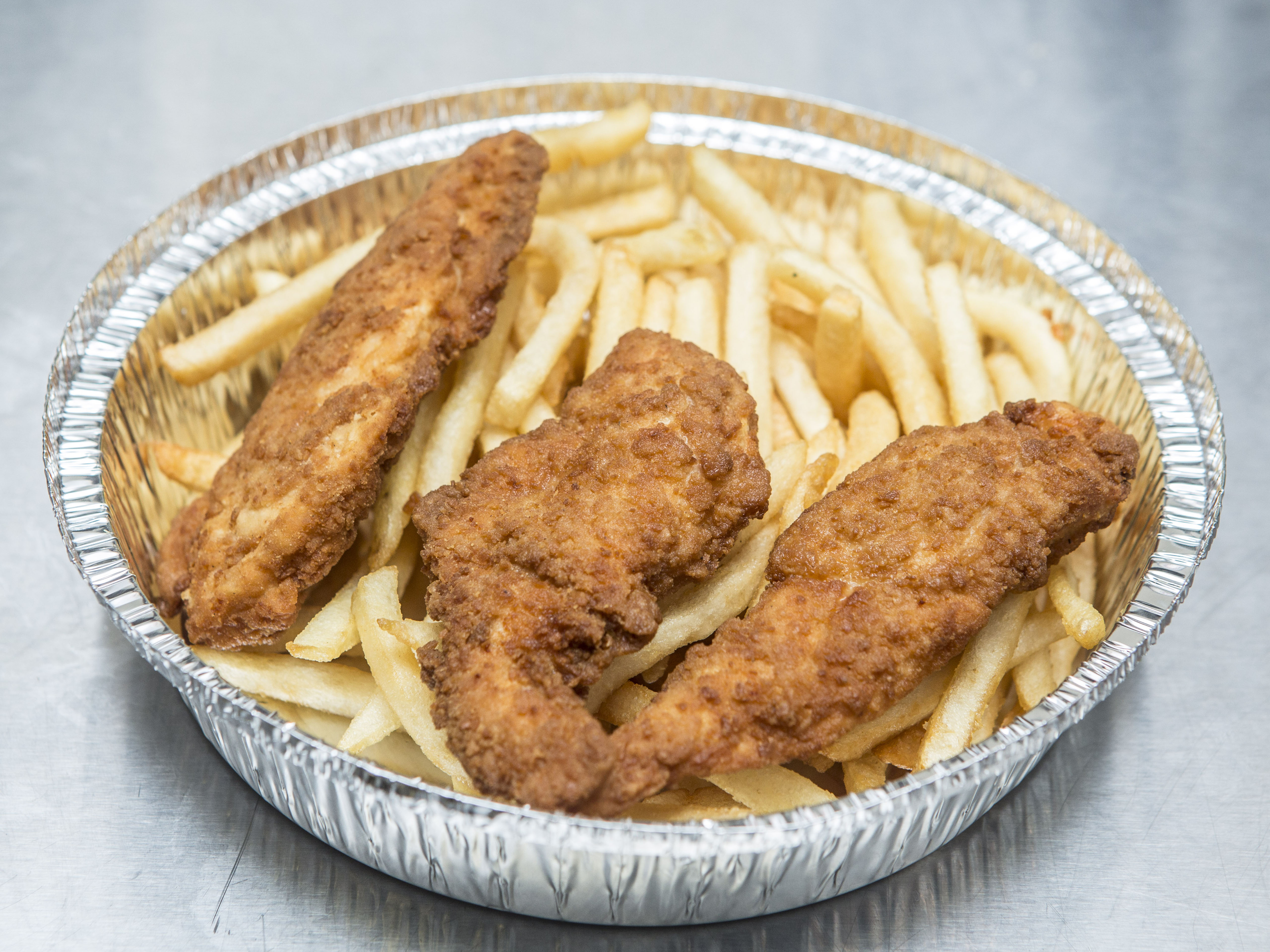 Order 19. Chicken Tenders with Fries and Soda food online from Crown Fried Chicken & Pizza store, Brooklyn on bringmethat.com