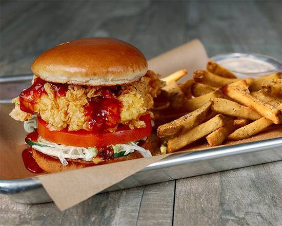 Order Crispy Sriracha Chicken Sandwich food online from Aussie Grill store, Daly City on bringmethat.com
