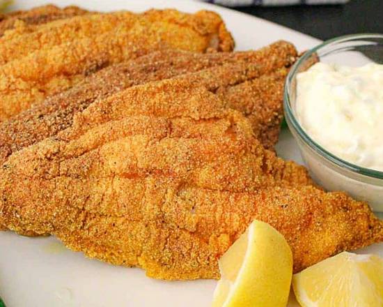 Order Large Catfish Dinner food online from Scrambled! store, West Milwaukee on bringmethat.com