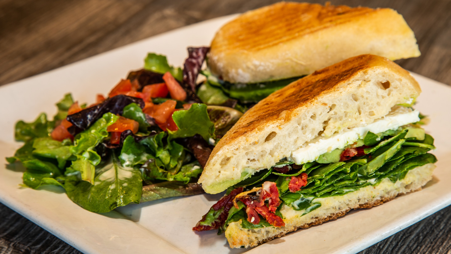 Order Hummus Avocado Panini food online from Coupa Cafe store, Stanford on bringmethat.com
