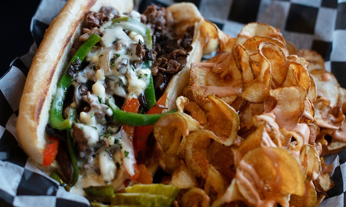 Order Philly Cheesesteak Sandwich food online from Boulder Tap House store, Mankato on bringmethat.com