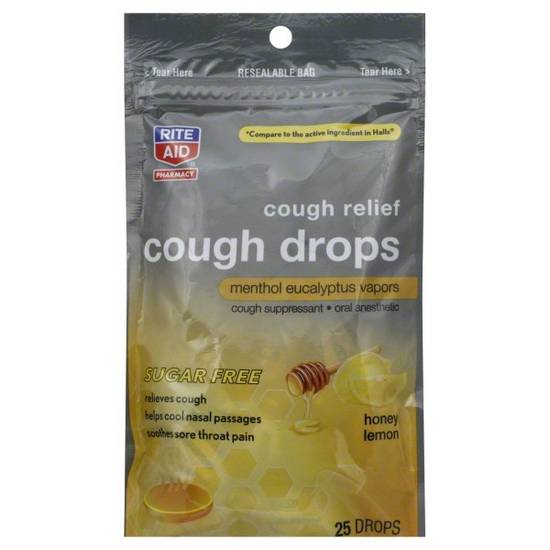 Order Rite Aid Pharmacy Cough Drops Cough Relief Sugar Free Honey Lemon (25 ct) food online from Rite Aid store, EAST AURORA on bringmethat.com