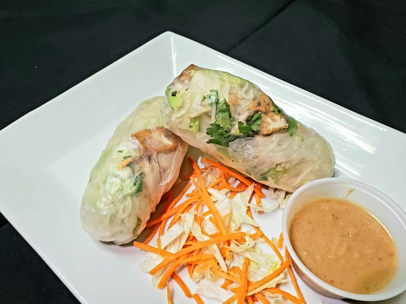 Order Vegetable Spring Roll (2 pcs) food online from Bamboo Bistro store, Austin on bringmethat.com