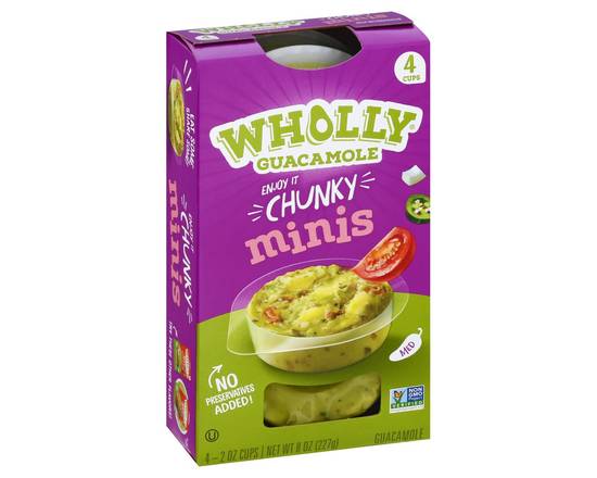 Order Wholly · Guacamole Chunky Minis (4 x 2 oz cups) food online from Winn-Dixie store, Pinson on bringmethat.com