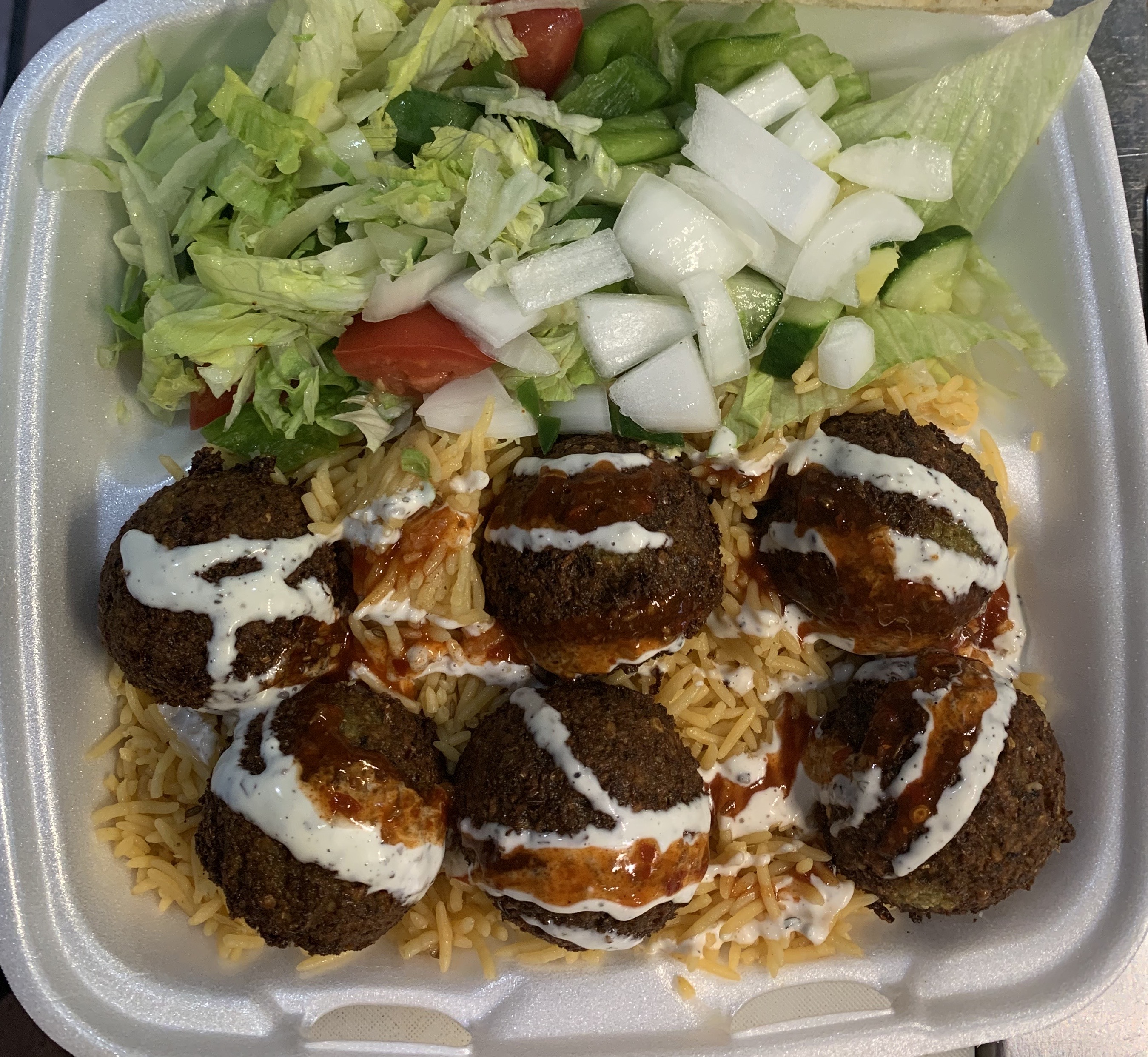 Order Falafel Rice with Rice food online from Halal Bites store, Johnson City on bringmethat.com