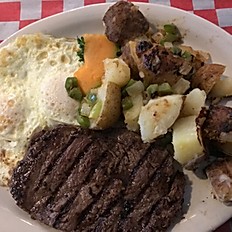 Order Ribeye Steak Home Style Breakfast food online from Jay Jay Cafe store, Arlington on bringmethat.com