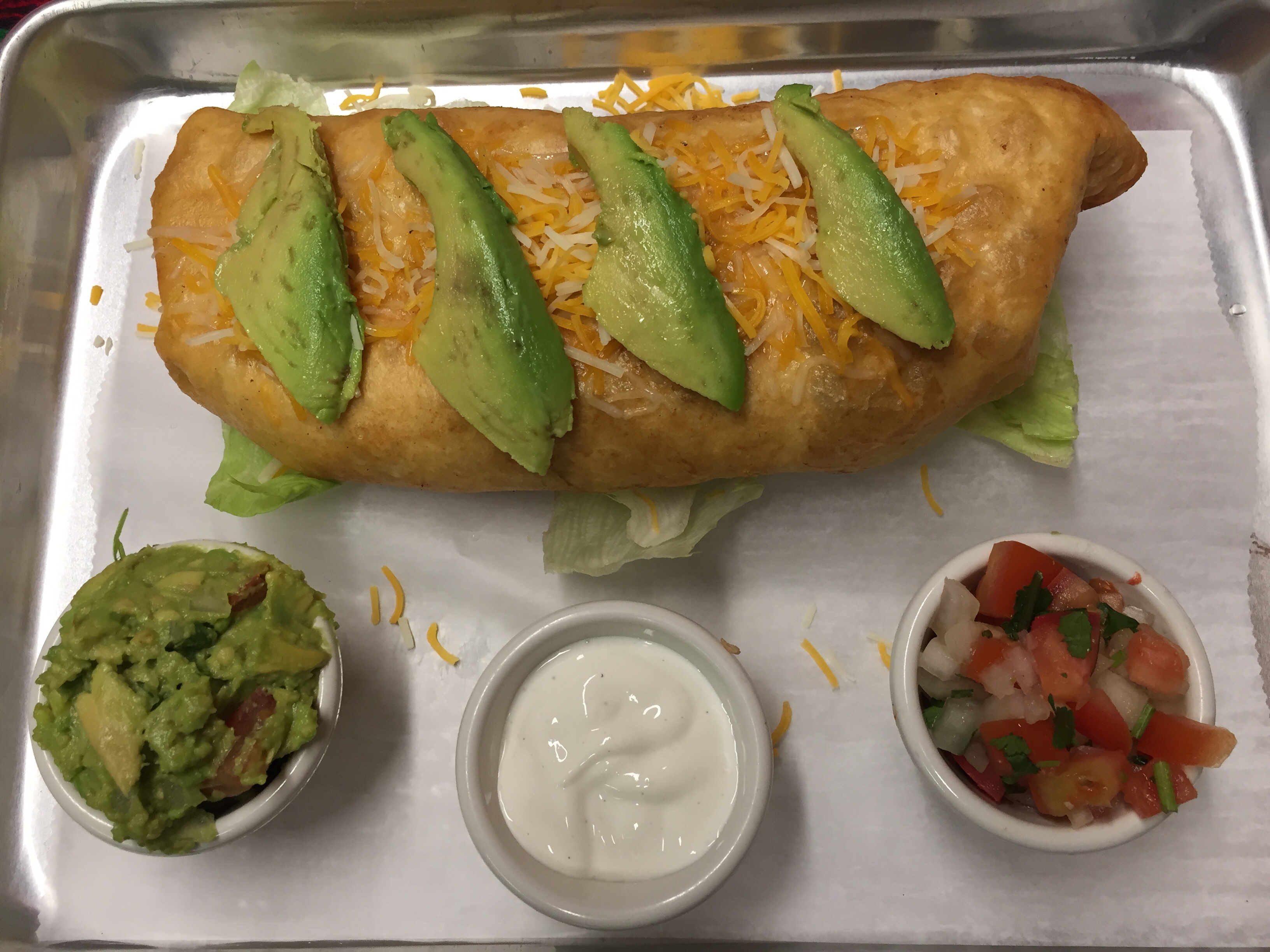 Order FAJITA CHIMICHANGA (chicken) food online from Montes Cafe store, Seaside Heights on bringmethat.com
