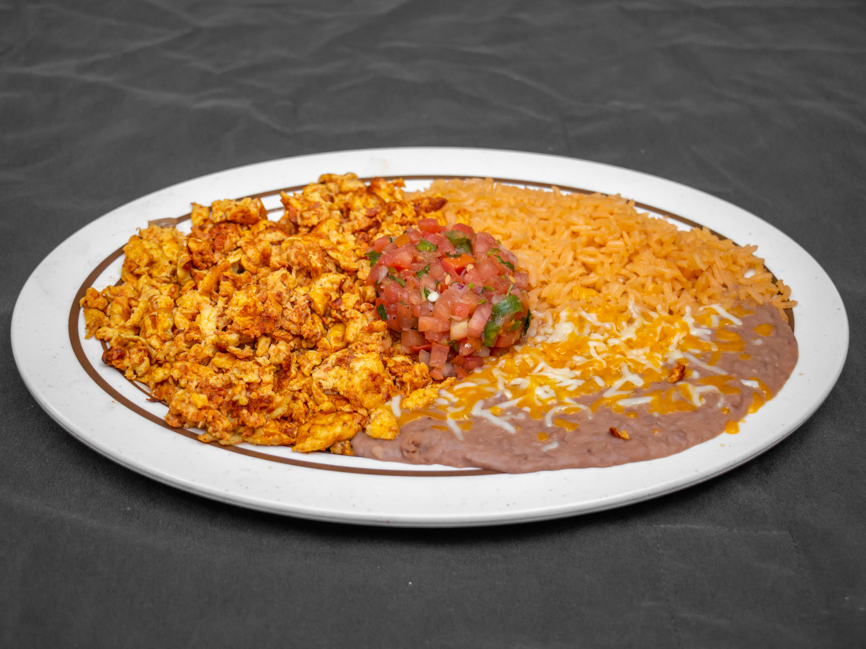 Order Chorizo & Eggs with Rice & Beans food online from The Workz store, Lancaster on bringmethat.com