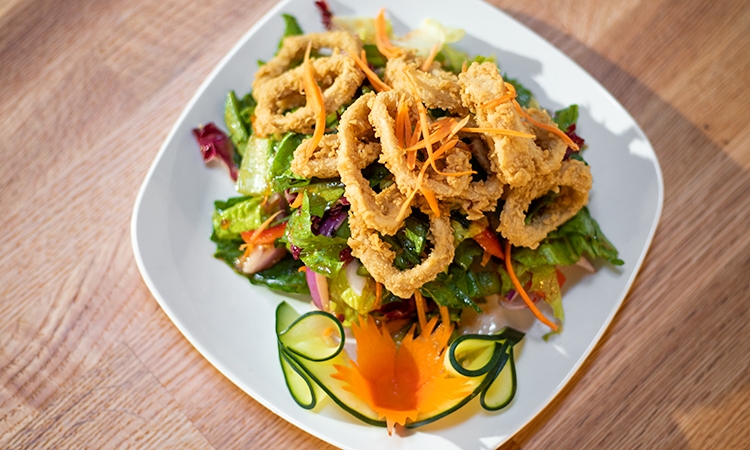 Order Fried Squid Salad (Spicy) food online from Pattaya store, Philadelphia on bringmethat.com
