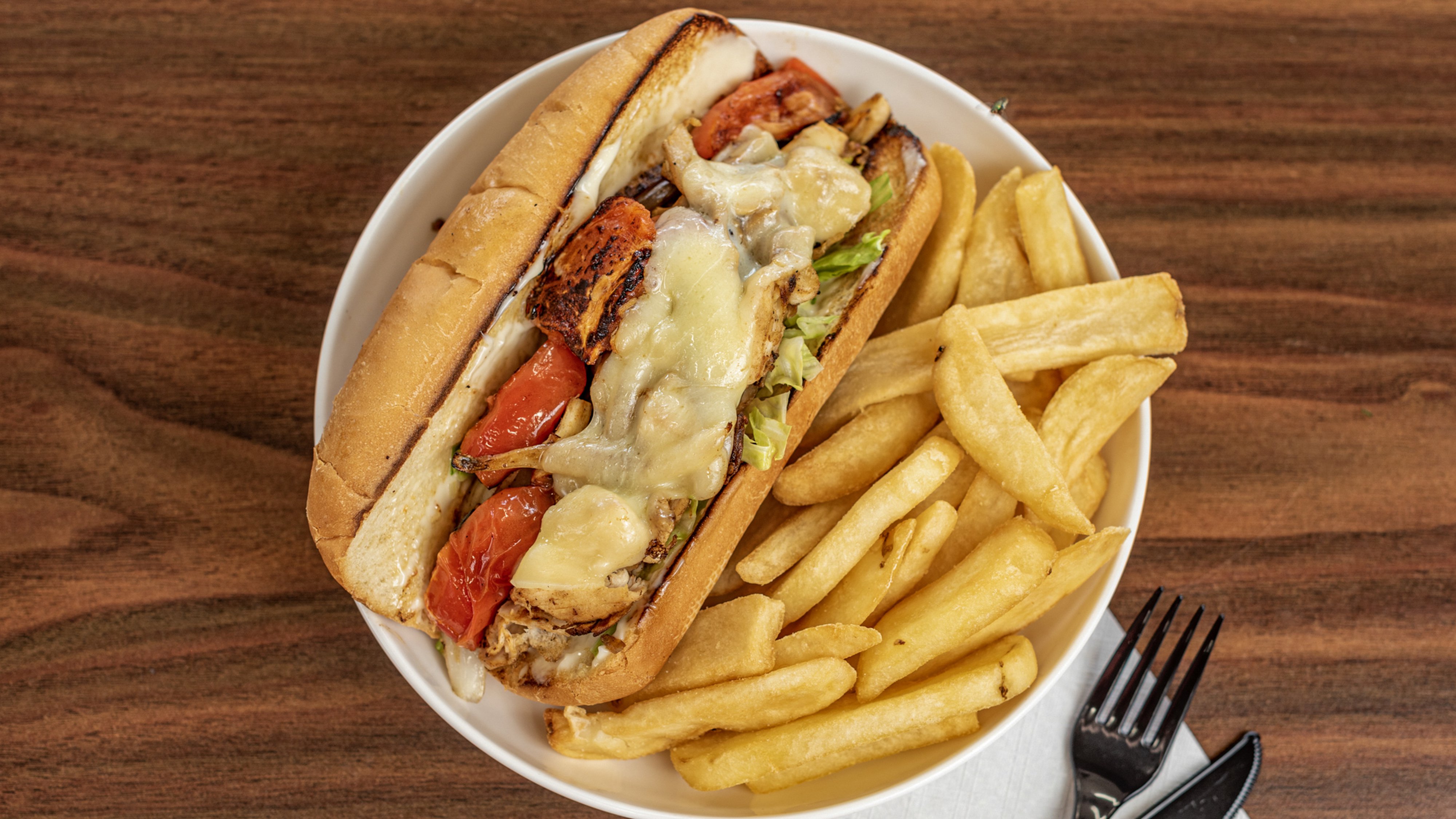 Order Chicken Rotisserie Sub w/ French Fries food online from Inca Chicken store, Baltimore on bringmethat.com