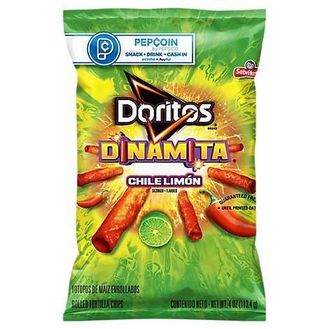 Order Doritos Dinamita Tortilla Chips Chile Limon Rolled (4 oz) food online from Rite Aid store, Yamhill County on bringmethat.com