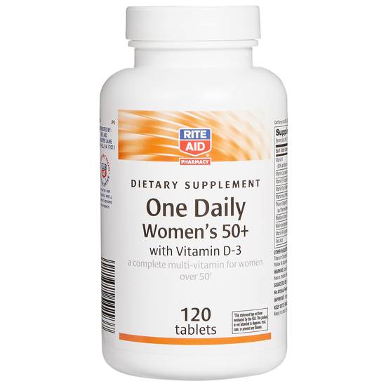 Order Rite Aid Dietary Supplement One Daily Women's 50+ with Vitamin D3 (120 ct) food online from Rite Aid store, Palm Desert on bringmethat.com
