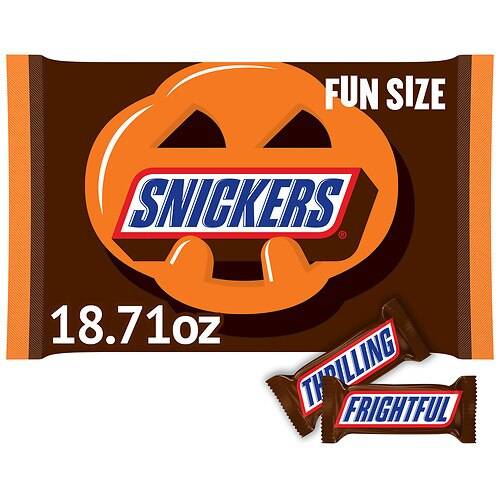 Order Snickers Spooky Chocolate Bars Fun Size Halloween Candy - 18.71 oz food online from Walgreens store, OLNEY on bringmethat.com