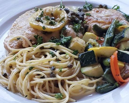 Order Veal Piccata food online from The Nest Restaurant store, Indian Wells on bringmethat.com