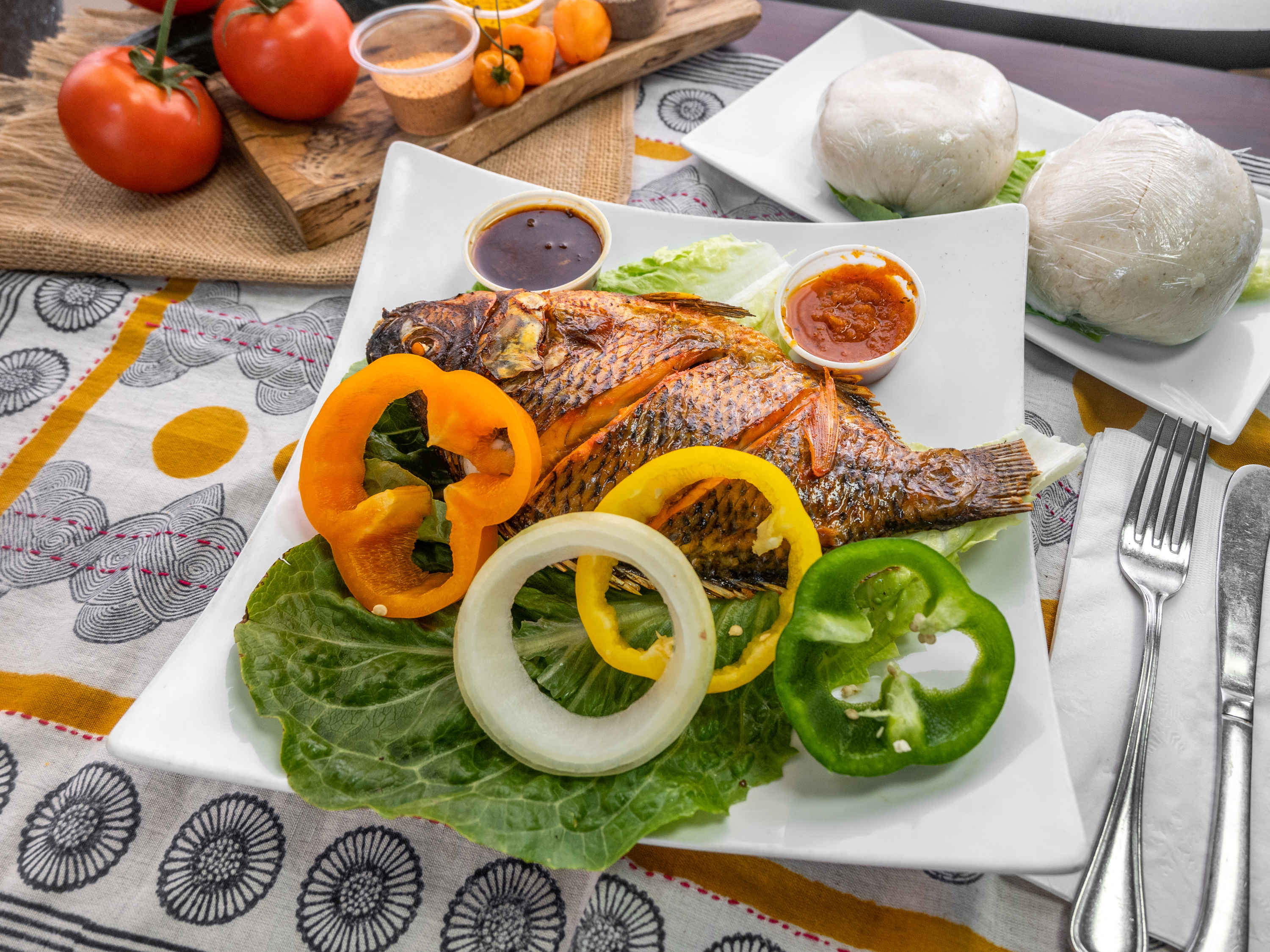 Order 34. Tilapia food online from A&H African & Jamaican Restaurant store, Clementon on bringmethat.com