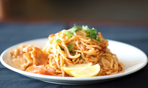 Order Thick Rice Noodle Salad food online from Dingdi Myanmar Restaurant store, Lewisville on bringmethat.com