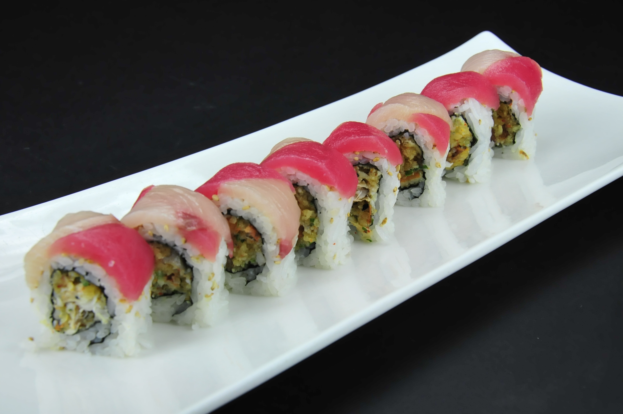 Order 6. Candy Cane Roll food online from Krazy Sushi store, Las Vegas on bringmethat.com
