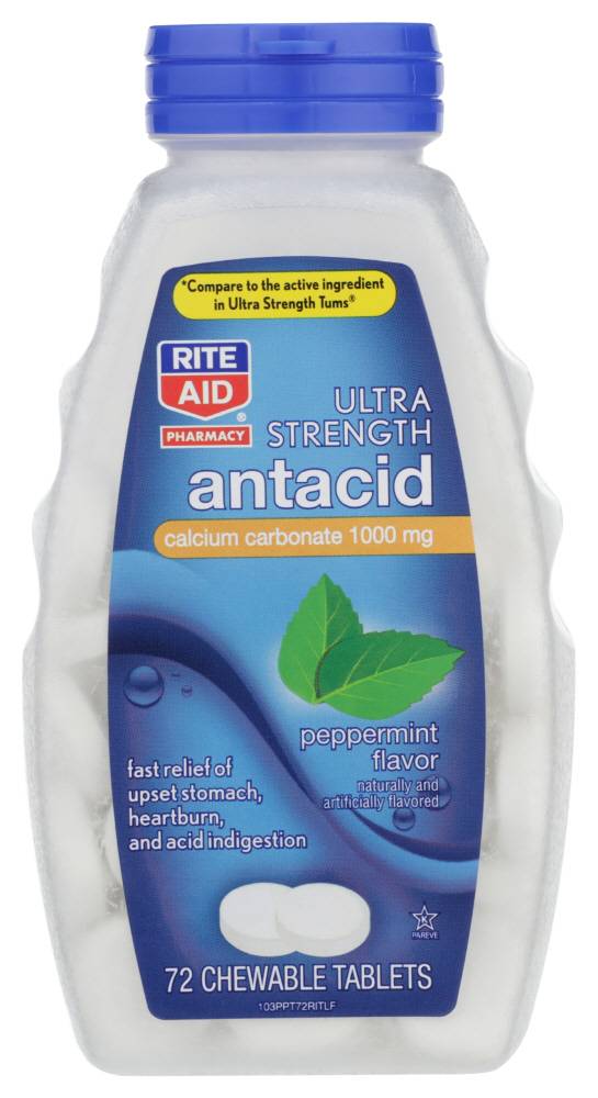 Order Rite Aid Pharmacy Antacid Tablet Ultra Strength Peppermint (72 ct) food online from Rite Aid store, BUTLER on bringmethat.com