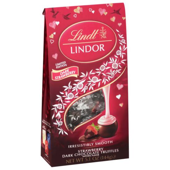 Order Lindt LINDOR Strawberry Dark Chocolate Candy Truffles, Valentine's Day Dark Chocolate with Smooth, Melting Center, 5.1 oz. Bag food online from CVS store, PITTSBURGH on bringmethat.com