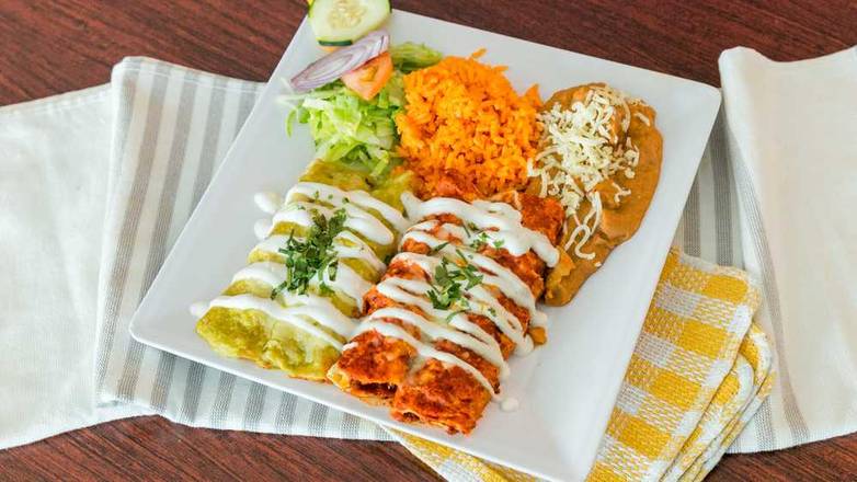 Order Enchiladas food online from Taqueria Los Comales store, Round Lake Heights on bringmethat.com