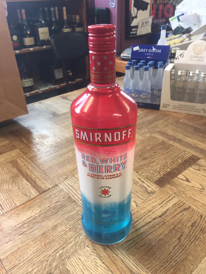 Order Smirnoff Red White & Berry 1.0 Liter food online from Fort Hill Liquor Store store, Rochester on bringmethat.com