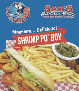 Order 7. Shrimp Po' Boy food online from Sam Southern Eatery store, Sapulpa on bringmethat.com