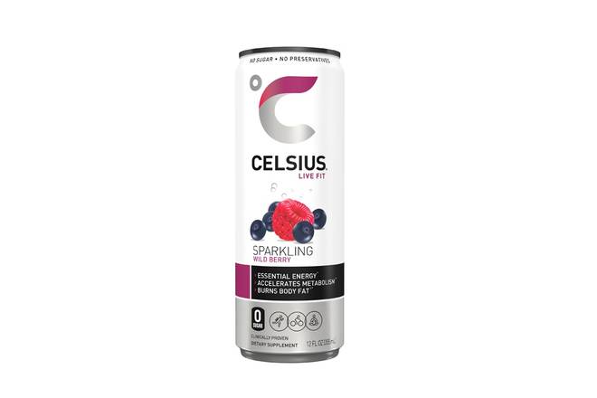 Order Celsius Sparkling Wild Berry (12 oz) food online from Royal Farms store, Glenolden on bringmethat.com