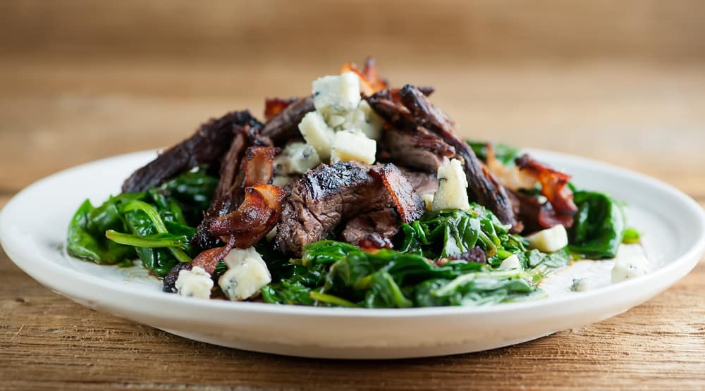 Order STEAK SPINACH SALAD food online from Austin's Saloon store, Libertyville on bringmethat.com