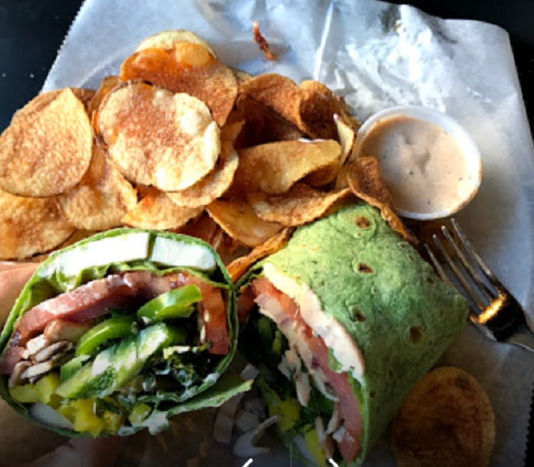 Order Veggie Wrappers Delight - Sandwich food online from Hwy54 Public House store, Durham on bringmethat.com