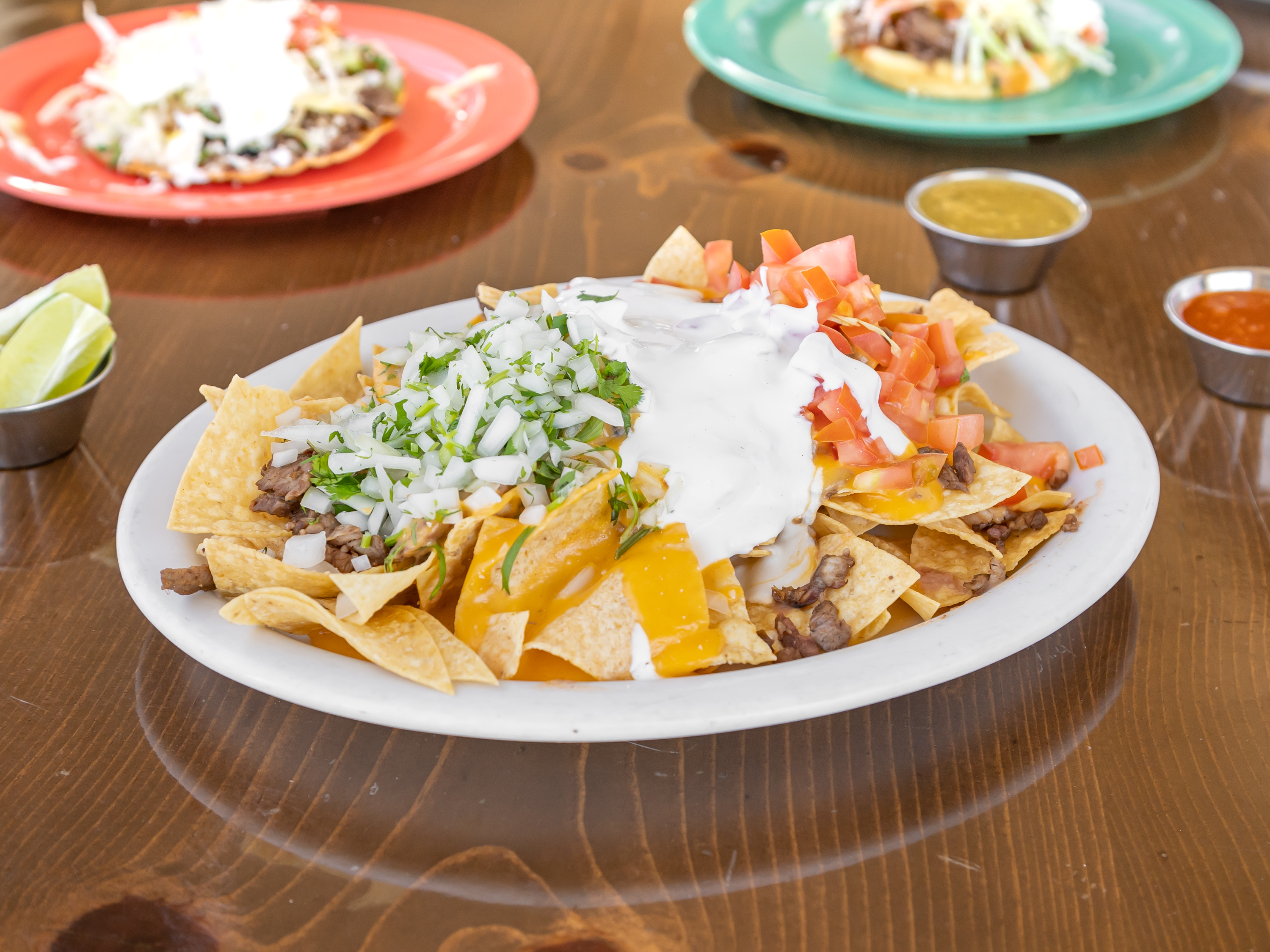 Order Nachos with Meat food online from Mi Ranchito Mexican Bar And Grill store, Lancaster on bringmethat.com