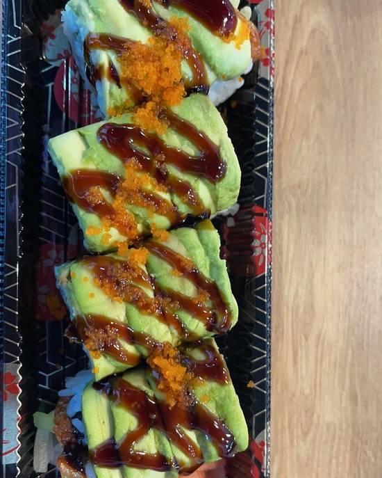 Order Green Dragon Roll (baked) food online from Koi Sushi & Wok store, Phoenix on bringmethat.com