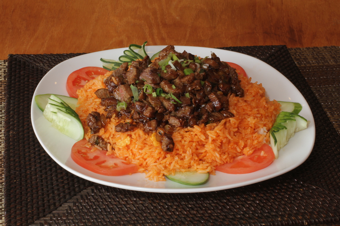 Order Beef Cube over Tomato Rice food online from Noodles Pho U store, Naperville on bringmethat.com