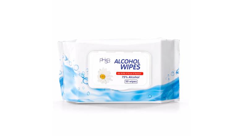 Order Ph5B Disposable Alcohol Wipes - 50 Count food online from Trumbull Mobil store, Trumbull on bringmethat.com