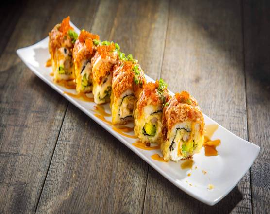 Order Golden Tiger Roll food online from Hikari Sushi store, Los Angeles on bringmethat.com