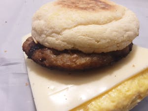 Order SAUSAGE EGG AND CHEESE ON ENGLISH MUFFIN food online from Millers Country Kitchen store, Middletown on bringmethat.com