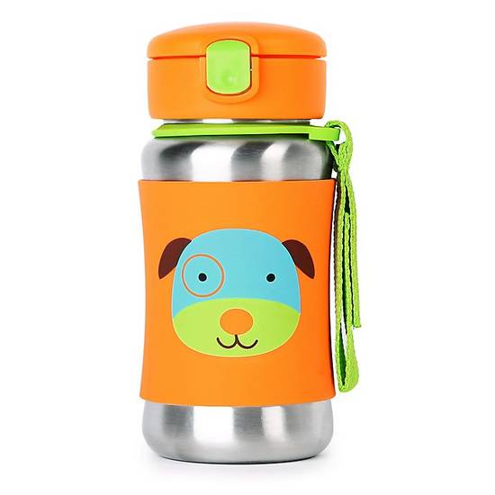 Order SKIP*HOP® Zoo Dino 12 oz. Stainless Steel Straw Bottle in Orange food online from Bed Bath & Beyond store, Daly City on bringmethat.com