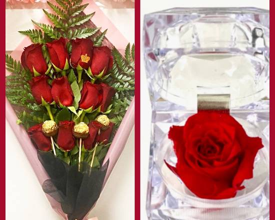 Order Luxury Duo fancy bouquet with jewel mini- rose stunning food online from Nia store, Chicago on bringmethat.com