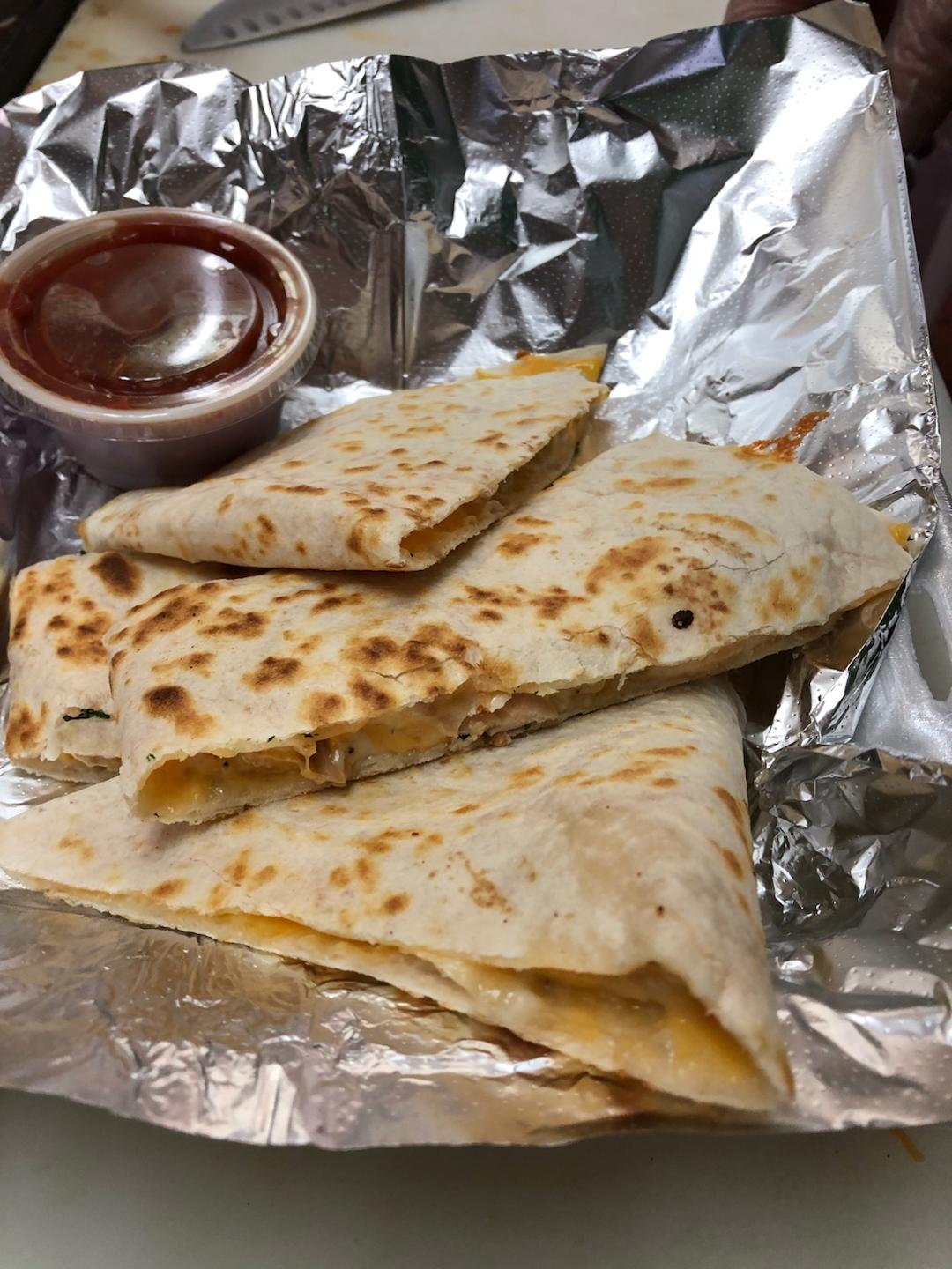 Order Chicken Quesadilla food online from Mr. Pizza and The Burrito Joint store, Ann Arbor on bringmethat.com