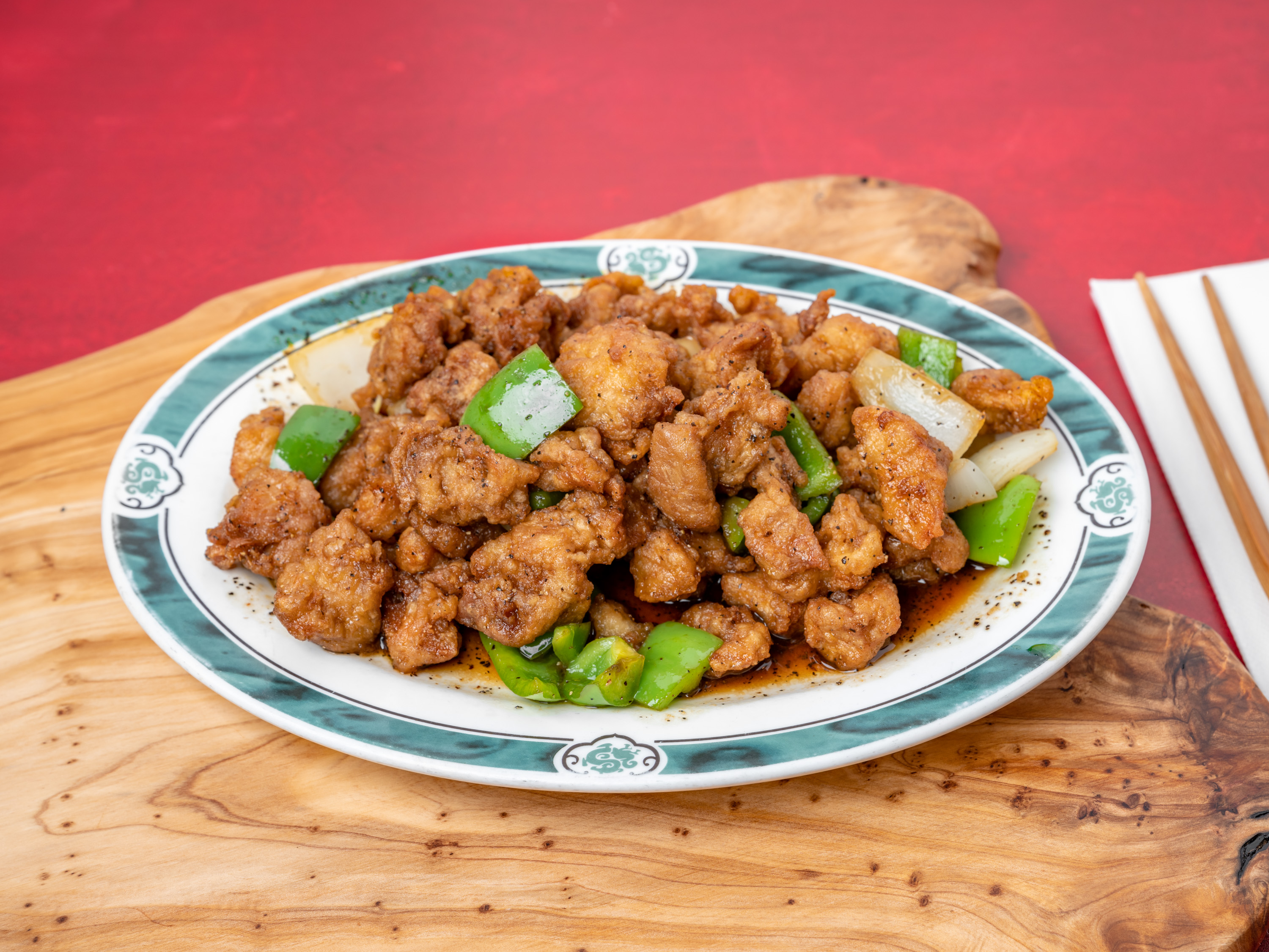 Order C10. Black Pepper Chicken food online from Golden Dragon store, Athens on bringmethat.com