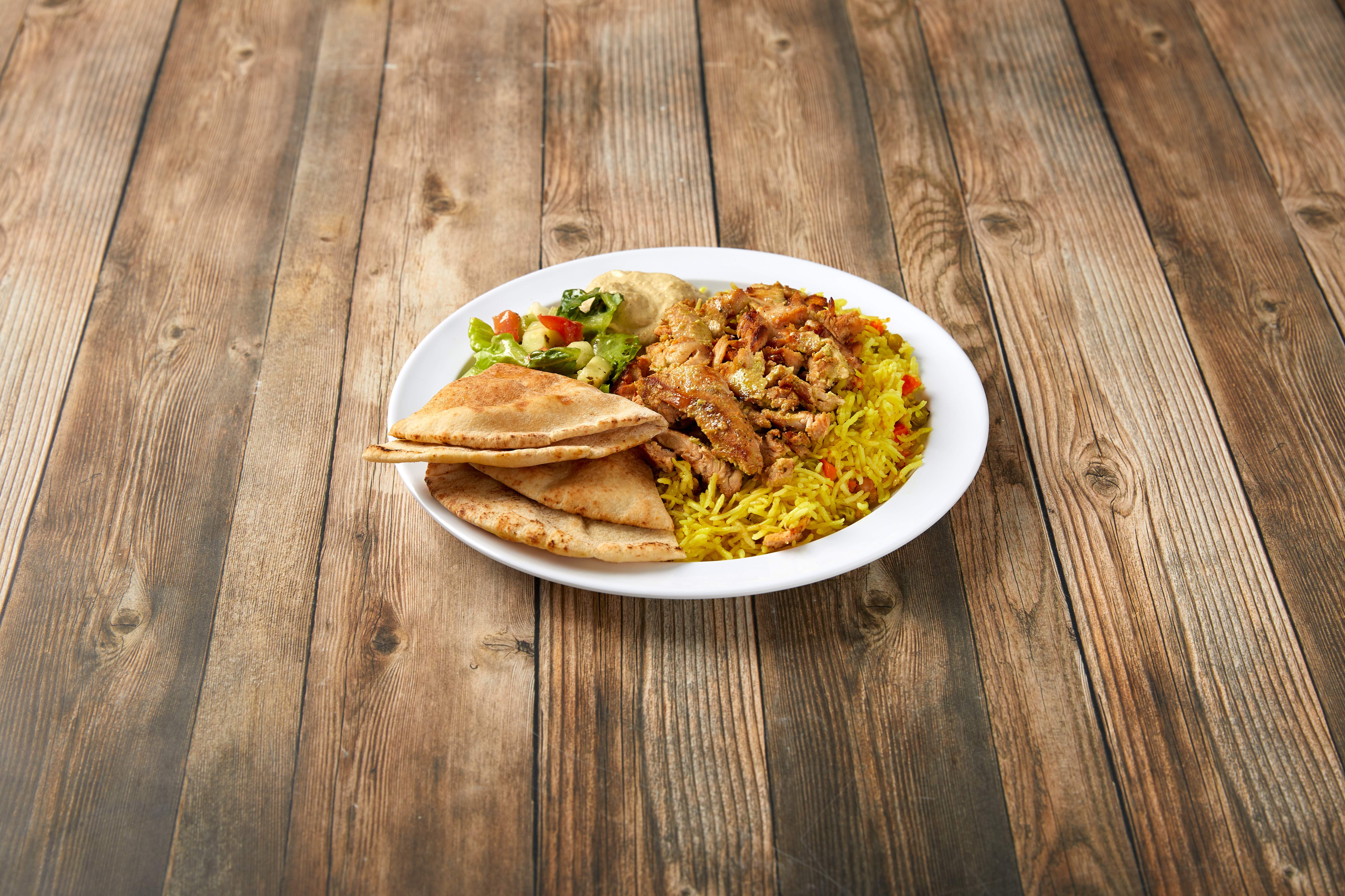Order Chicken Shawarma Plate food online from King of Kabab store, Berkeley on bringmethat.com