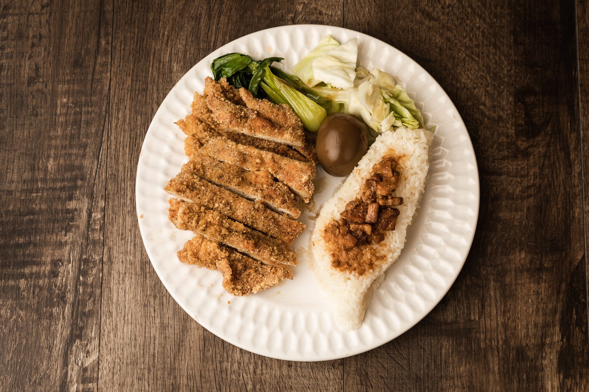 Order Deep Fried Chicken Steak Over Rice food online from 19 Gold store, Seattle on bringmethat.com