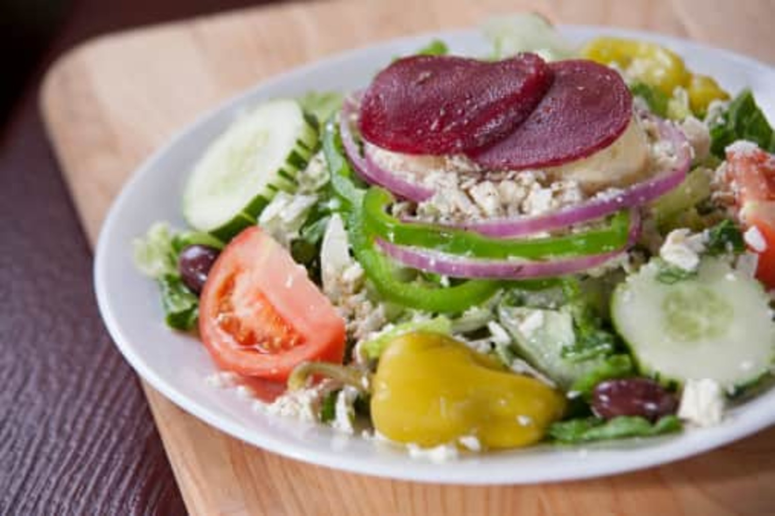 Order Greek Salad food online from Little Greek Fresh Grill store, Youngstown on bringmethat.com