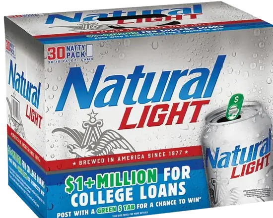 Order Natural Light 4.2 % abv 30 Pack 12oz Cans food online from Sousa Wines & Liquors store, Mountain View on bringmethat.com