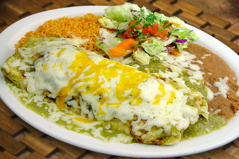 Order Burrito Chile Verde food online from Taqueria San Miguel store, Cathedral City on bringmethat.com