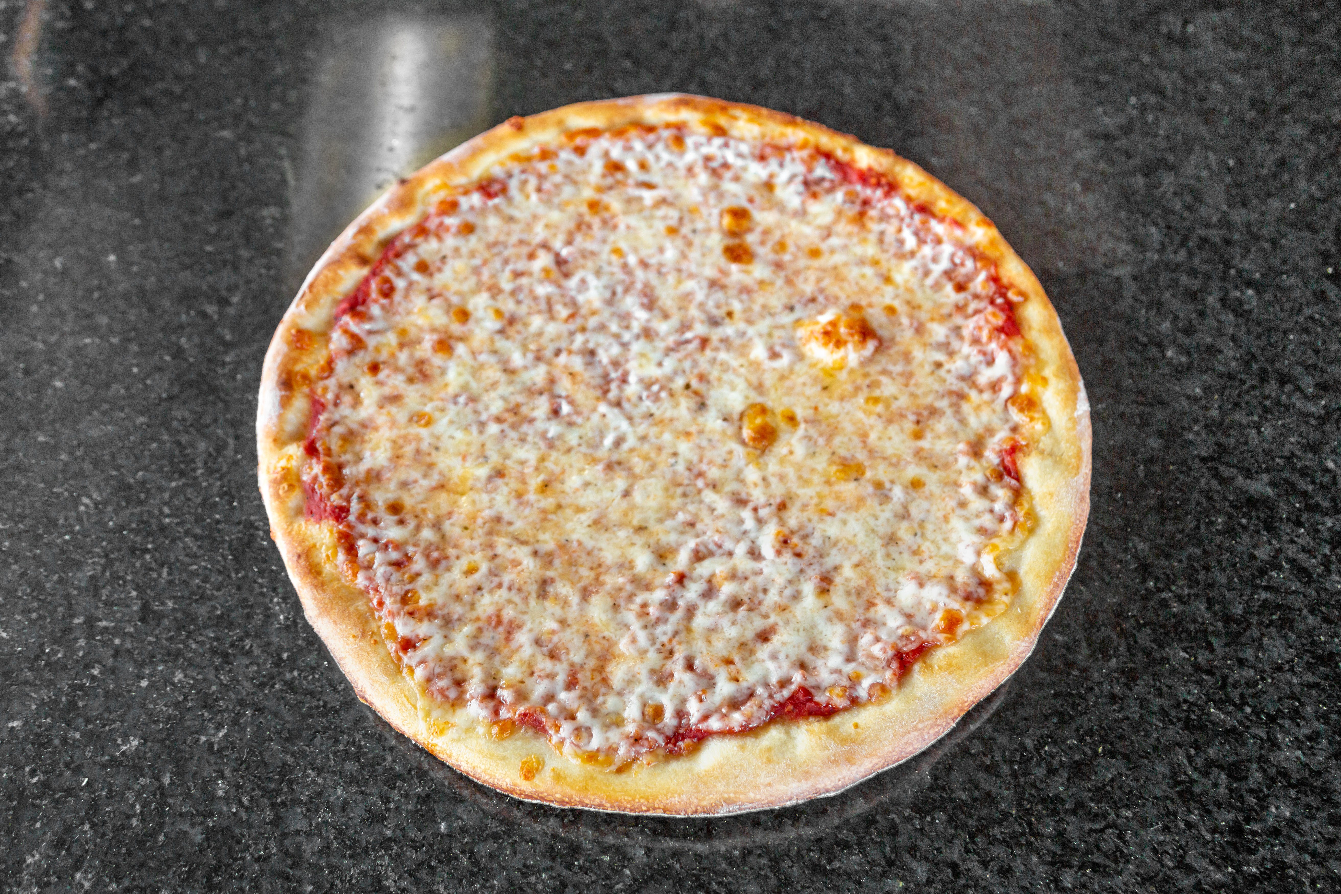 Order New York Style Cheese Pizza - Small 12'' food online from Abos Pizza store, Highlands Ranch on bringmethat.com