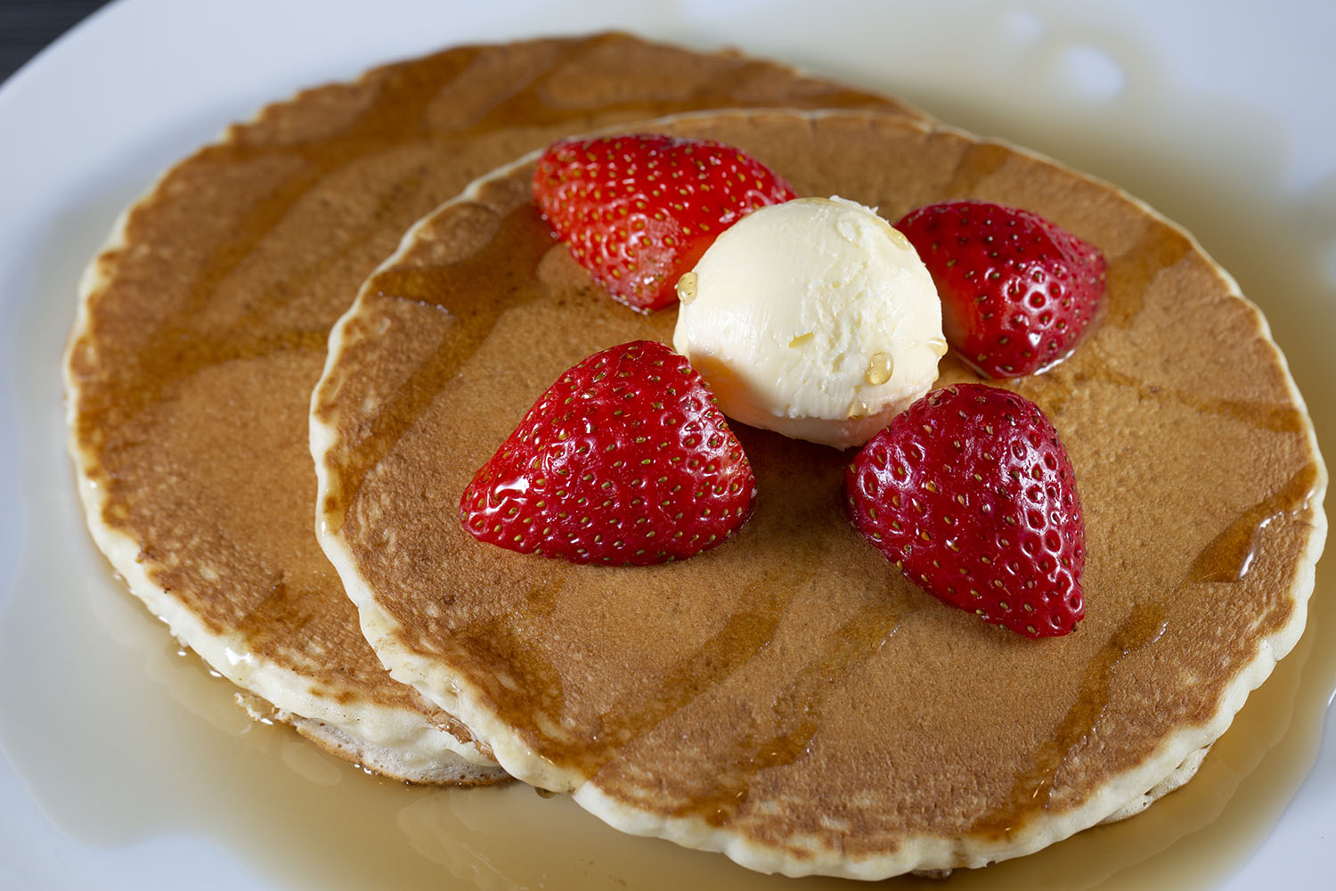 Order 21. Buttermilk Pancakes food online from Bajis' Down The Street Cafe store, Mountain View on bringmethat.com