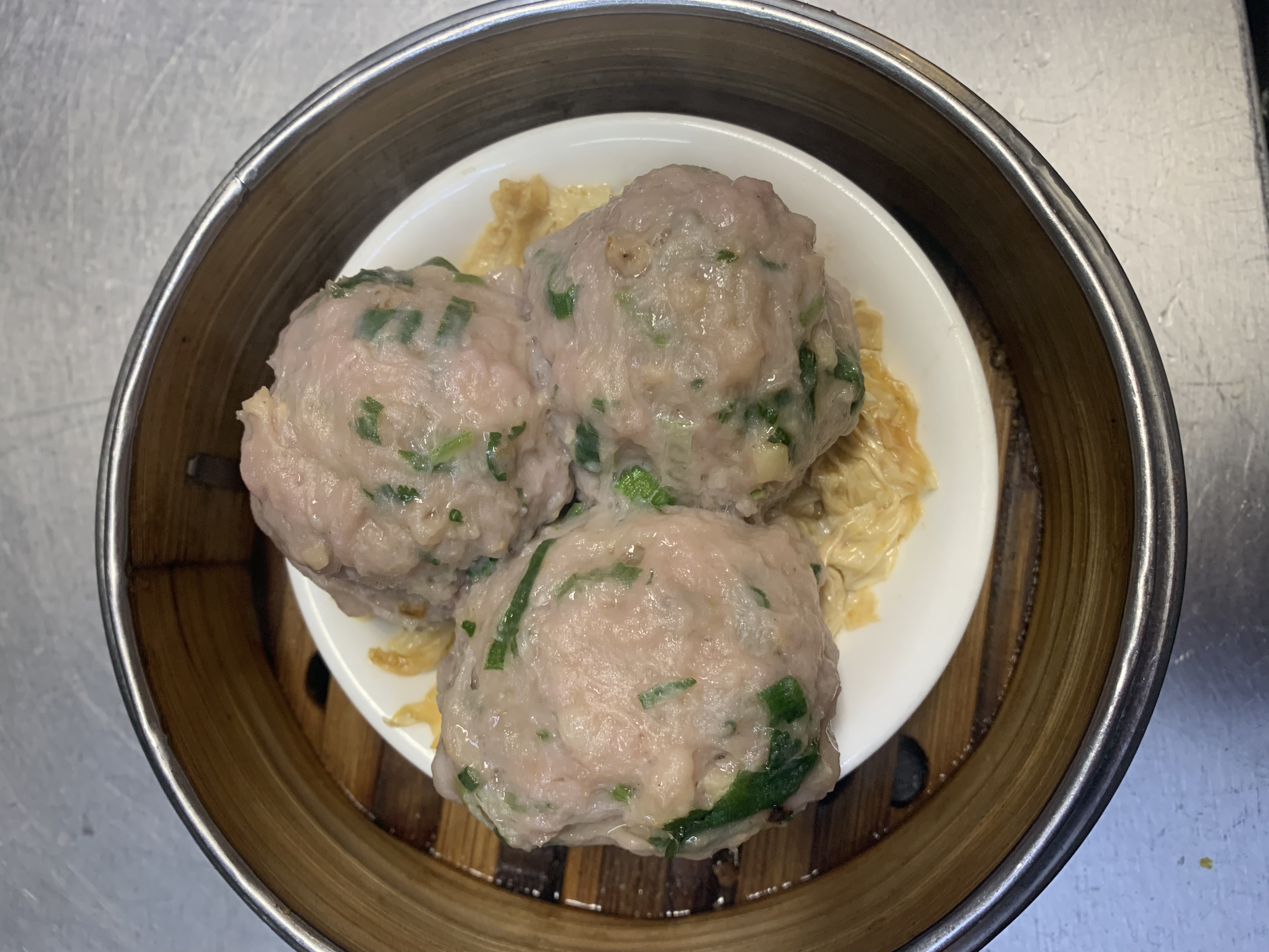 Order 9. Medium Steamed Beef Ball food online from China Cafe store, Chicago on bringmethat.com